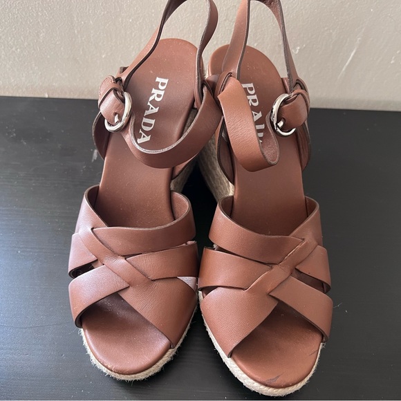 Prada Shoes - Prada Crossover Platform Sandals